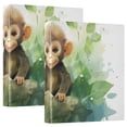 thumbnail image 1 of Monkey Leaves 3 Ring Binders 1.5 inch Hardcover File Folders with Interior Pockets A4 Size Organizer for School Office Hospital, 1 of 8