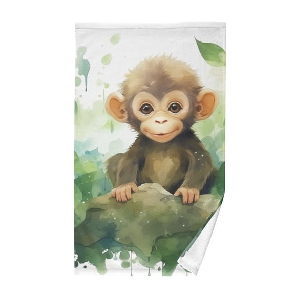 Monkey Leaves Hand Towel Bath Towels Face Towels Cotton Absorbent for Home Hotel Spa Swimming Yoga Sports
