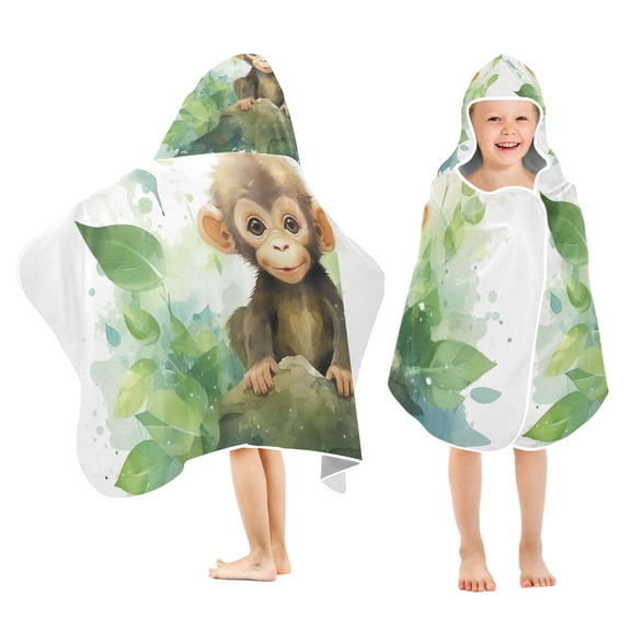 Monkey Leaves Kid Bath Towels Bath Beach Towel Super Soft and Absorbent for Kid Girl Boy Babie Toddler Infant