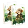 thumbnail image 1 of Monkey Leaves Ring Binder Notebook Journey Note Diary College Ruled Spiral Notebook Study Loose Leaf Paper A5 60 Pages, 1 of 8