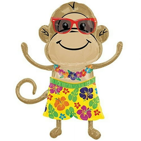 33" SUMMER MONKEY BALLOON Large Shape Foil Mylar Balloon Party Supplies Decorations Foil Mylar Balloon