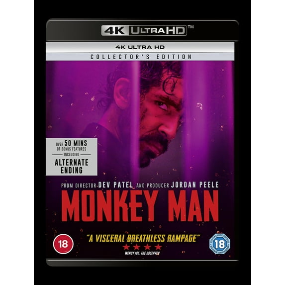 Monkey Man (4K Ultra HD) Zakir Hussain Dev Patel Vipin Sharma Makrand Deshpande Sikander Kher