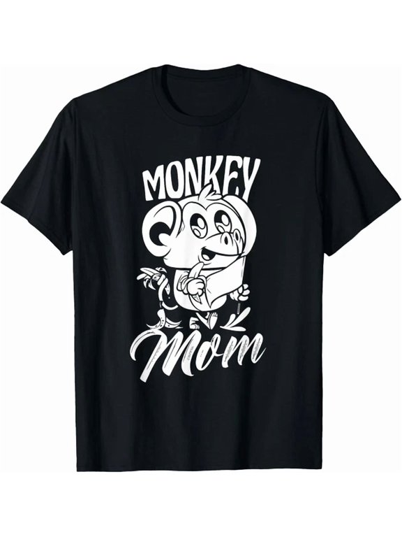 Monkey Mom Lover Animal Monkeys Mother Mommy Saying Gift Idea T-Shirt, Size S-5XL