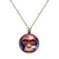 thumbnail image 1 of Monkey Necklace Personalized Custom Photo Round Pendant Adjustable Stainless Steel Necklaces with Gift Box for Men Women Mothers Valentine's Jewelry Gift, 1 of 1