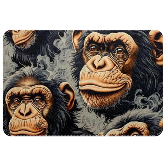 Monkey Non-Slip Polyester Office Rug, Machine Washable Chair Rug - for Office Spaces