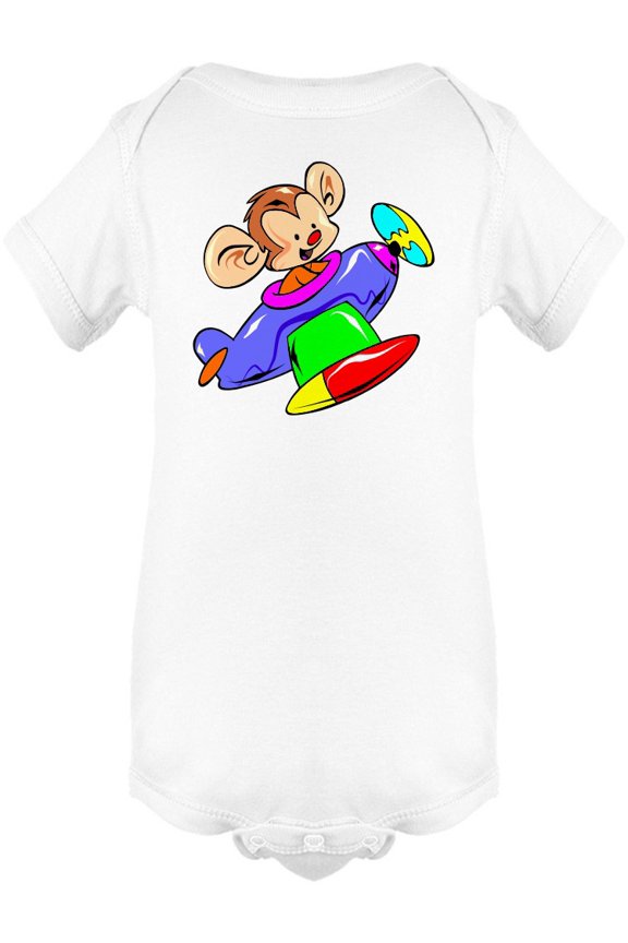 Monkey On Cool Airplane Bodysuit Infant -Image by Shutterstock,  Newborn