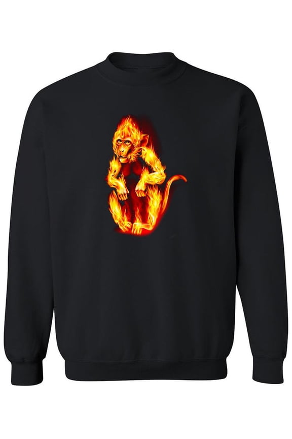 Monkey On Fire Sweatshirt Men -Image by Shutterstock, Male Medium