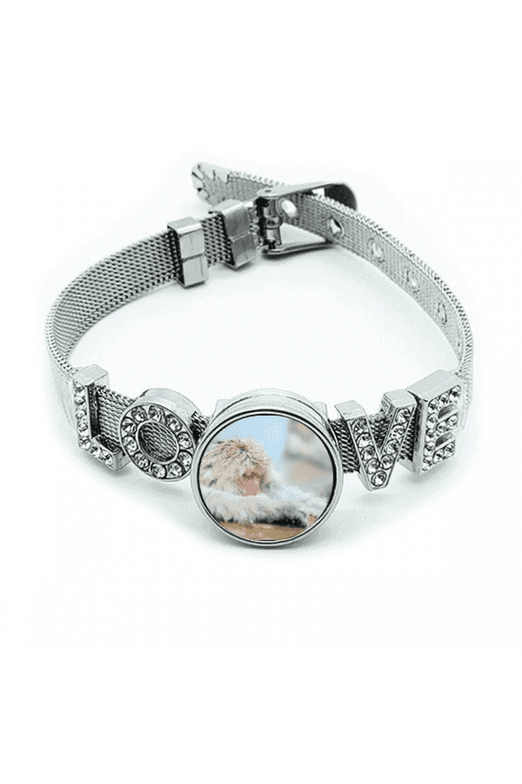 Monkey Organism Animal Photography Bracelet Wristband Crystal Love Adjustable Bangle