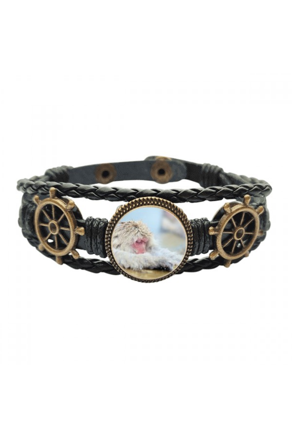 Monkey Organism Animal Photography Leather Braided Ocean Bracelet Wristband