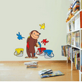 thumbnail image 1 of Monkey Painting Wall Cute Cartoon Character Graphic Decal Sticker Vinyl Mural Baby Kids Room Bedroom Nursery Kindergarten School House Home Design Wall Art Decor Removable Peel and Stick 10x8 inch, 1 of 2