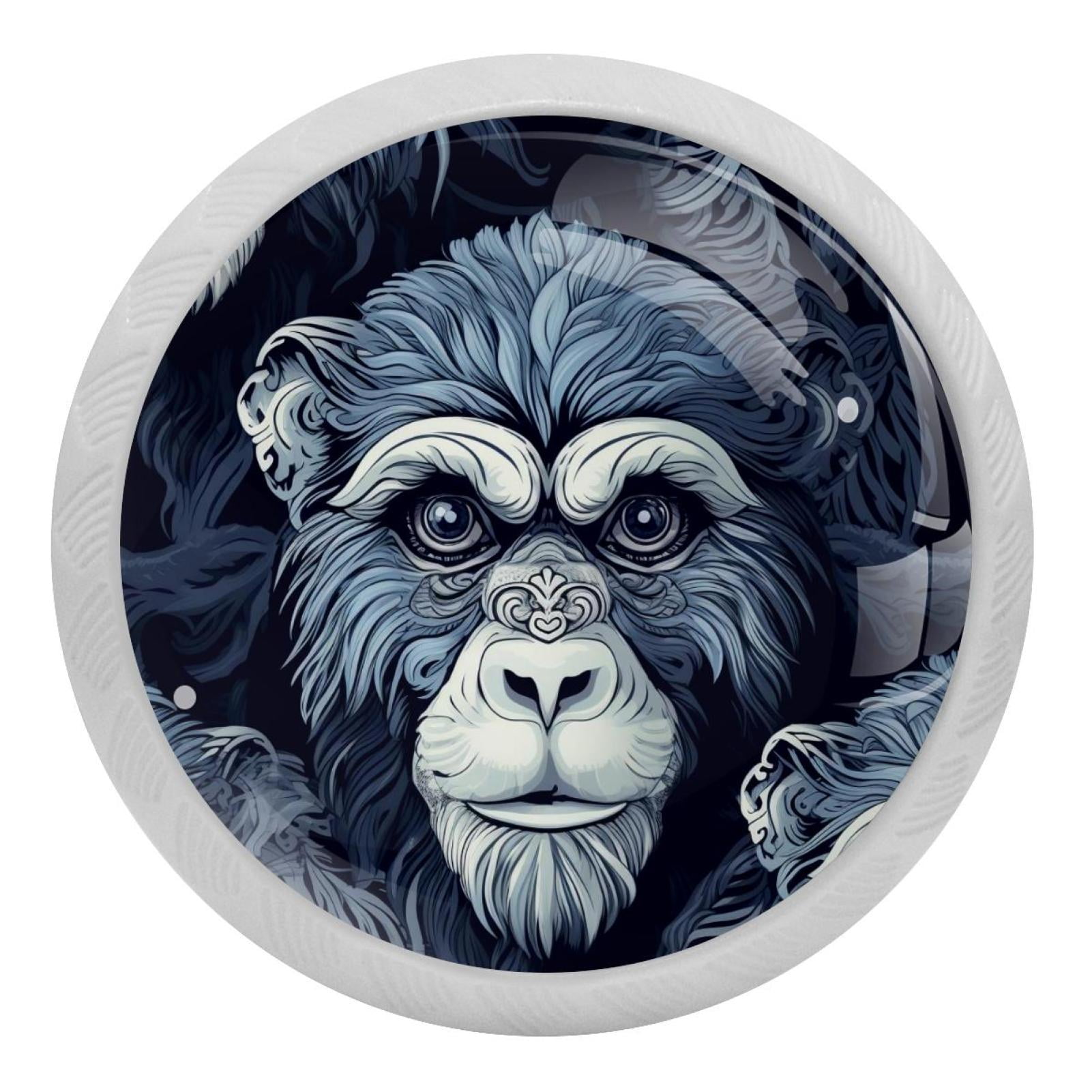 Monkey Pattern 4PCS Knobs Pulls Fluorescent Drawer Handle