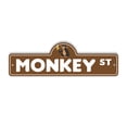 thumbnail image 1 of Monkey Plastic Street Sign - 6 Inch X 18 Inch Gift Animal Wildlife Jungle Funny Cute Exotic Decor Nature Climbing Outdoors Playful, 1 of 4