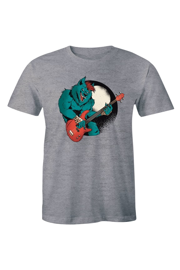 Monkey Playing Guitar Men's Cartoon Beast Ape Guitarist Rock Music T-Shirt