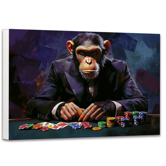 Monkey Playing Poker Poster Wall Art Poster Wall Decor Aesthetic Posters for Bedroom Bathroom Living Room 777CA20