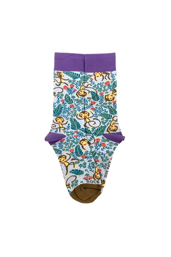 Monkey Playing Socks from the Sock Panda (Adult Small - Shoe Sizes 2-5)