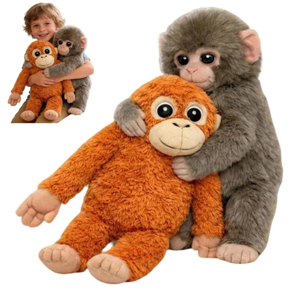 Monkey Plush Toy Combo, Cute Hugging Orangutan Stuffed Animal, Cozy Plushies for Comfort and Relaxation, Perfect for Gifting and Home Styling