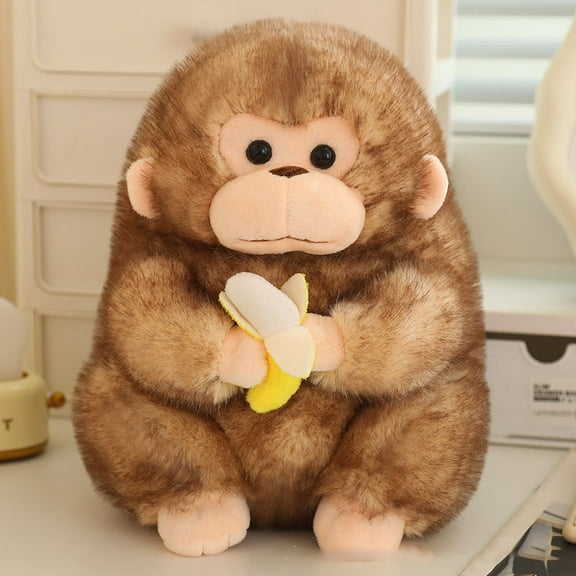 Monkey Plush Toy - Simulation Monkey Stuffed Animal, Cute Monkey Plush Toy as Gift for Your Friends Birthday Christmas Giftware 9 inchesBrown