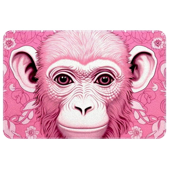 Monkey Polyester Non-Slip Machine Washable Floor Mat: Outdoor Carpet Floor Mats