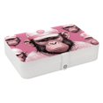 thumbnail image 1 of Monkey Portable PU Leather Earring Holder Storage Box Display Case with Removable Compartment, 1 of 6