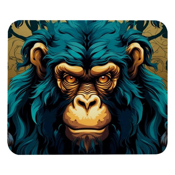 Monkey Printed Square Gaming Mouse Pad, Non-Slip Rubber Bottom Mouse Mat for Office, 8.3x9.8 Inch