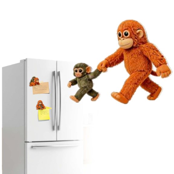 Monkey Punch Acrylic Refrigerator Magnet, Protect Punch the Monkey Refrigerators Magnets, Acrylic Monkeys Hugging Refrigerator Magnet, 2026 Punc-h Monkeys Ornaments