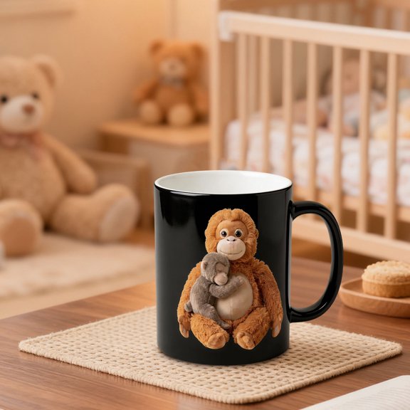 Monkey Punch Cartoon Ceramic Mug Cute Animal Coffee Cup 350ml Funny Monkey Tea Cup Gift for Adults Animal Lovers Novelty Drinkware for Home Office