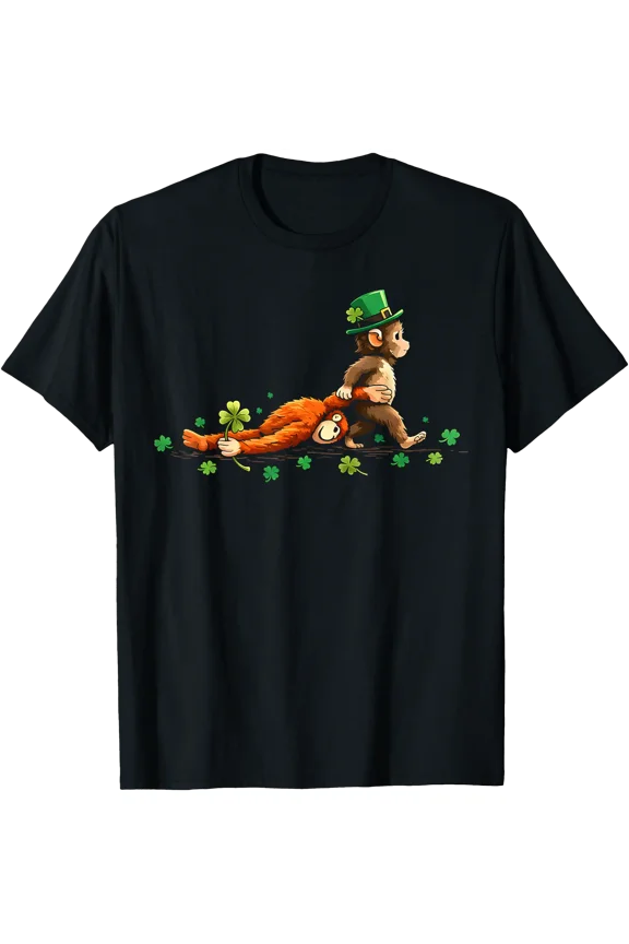 Monkey Punch Meme Little Punch Toy St Patricks Day Shamrock T-Shirt