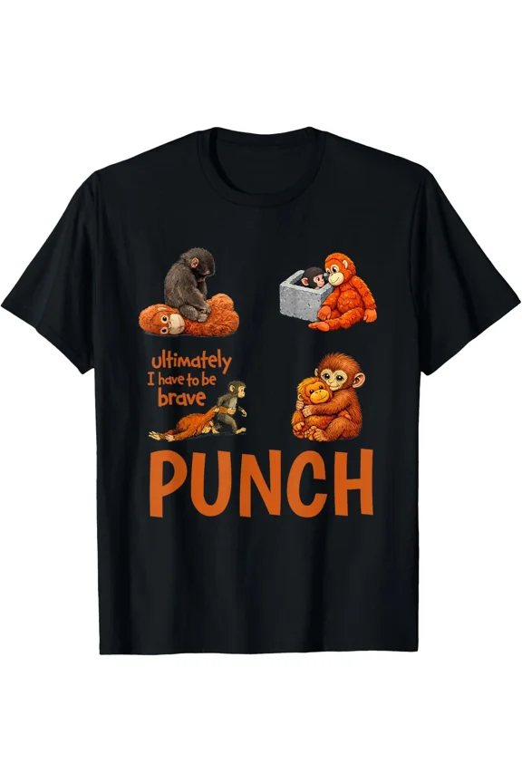 Monkey Punch Monkey Design Animal Humor Viral Meme Unisex T-Shirt ,up to size 5XL