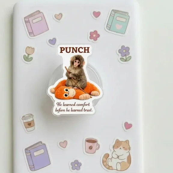 Monkey Quote Phone Grip - He Learned Comfort Before He Learned Trust Accessory - Aesthetic