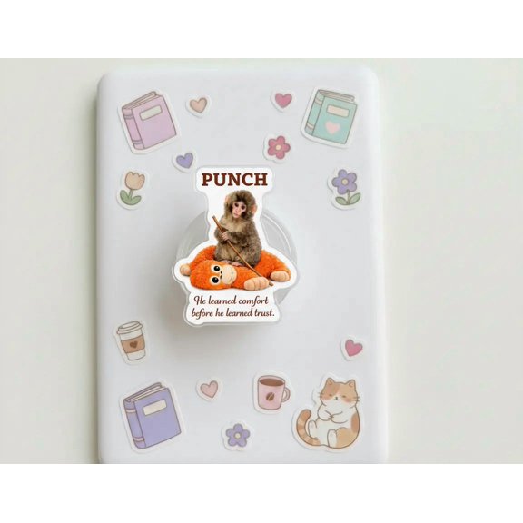 Monkey Quote Phone Grip - He Learned Comfort Before He Learned Trust Accessory - Aesthetic
