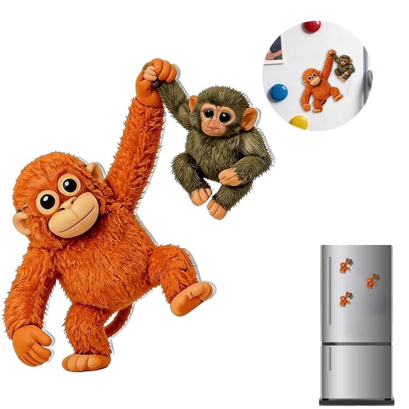 Monkey Refrigerator Magnets, Protect Punch The Monkey Acrylic Figurines for Home, Kitchen, Office Decor, Perfect Gift