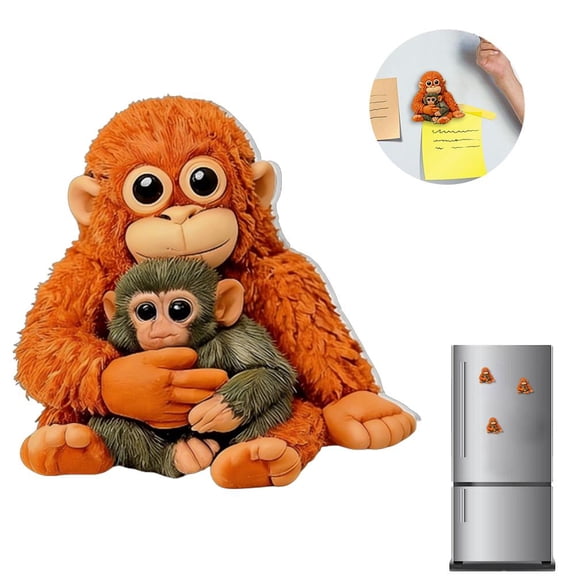 Monkey Refrigerator Magnets, Protect Punch The Monkey Acrylic Figurines for Home, Kitchen, Office Decor, Perfect Gift