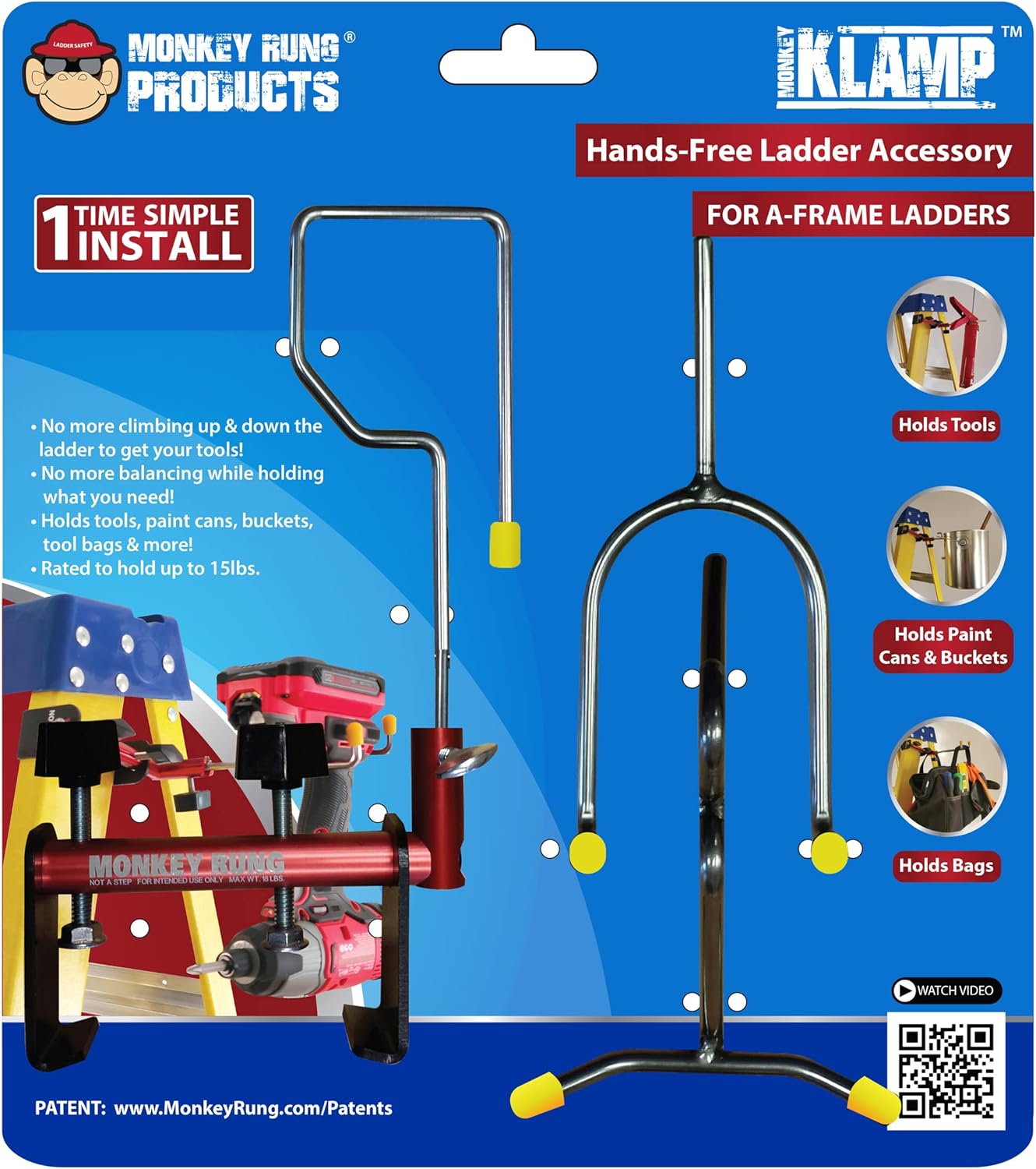 Monkey Rung Monkey KLAMP Patented Universal Ladder Tool Holder Perfect