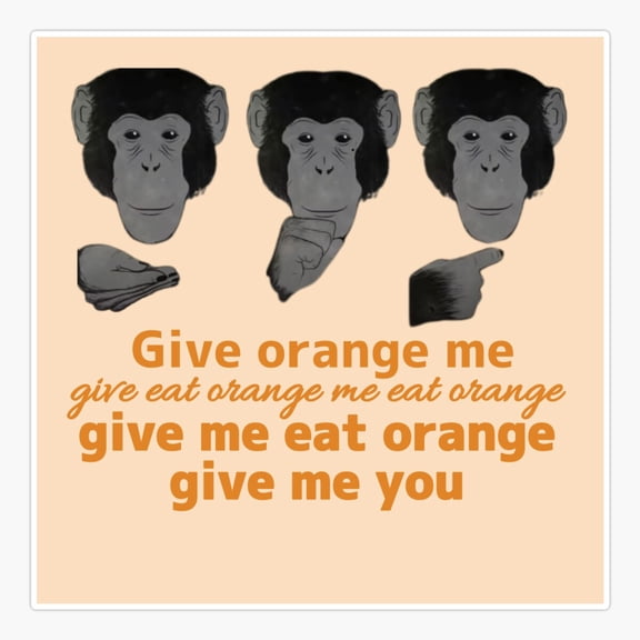 Monkey'S Longest Sign Language Sentence Er, Phone Decal Water Bottle Stickers Car Decals, Funny Birthday Gift