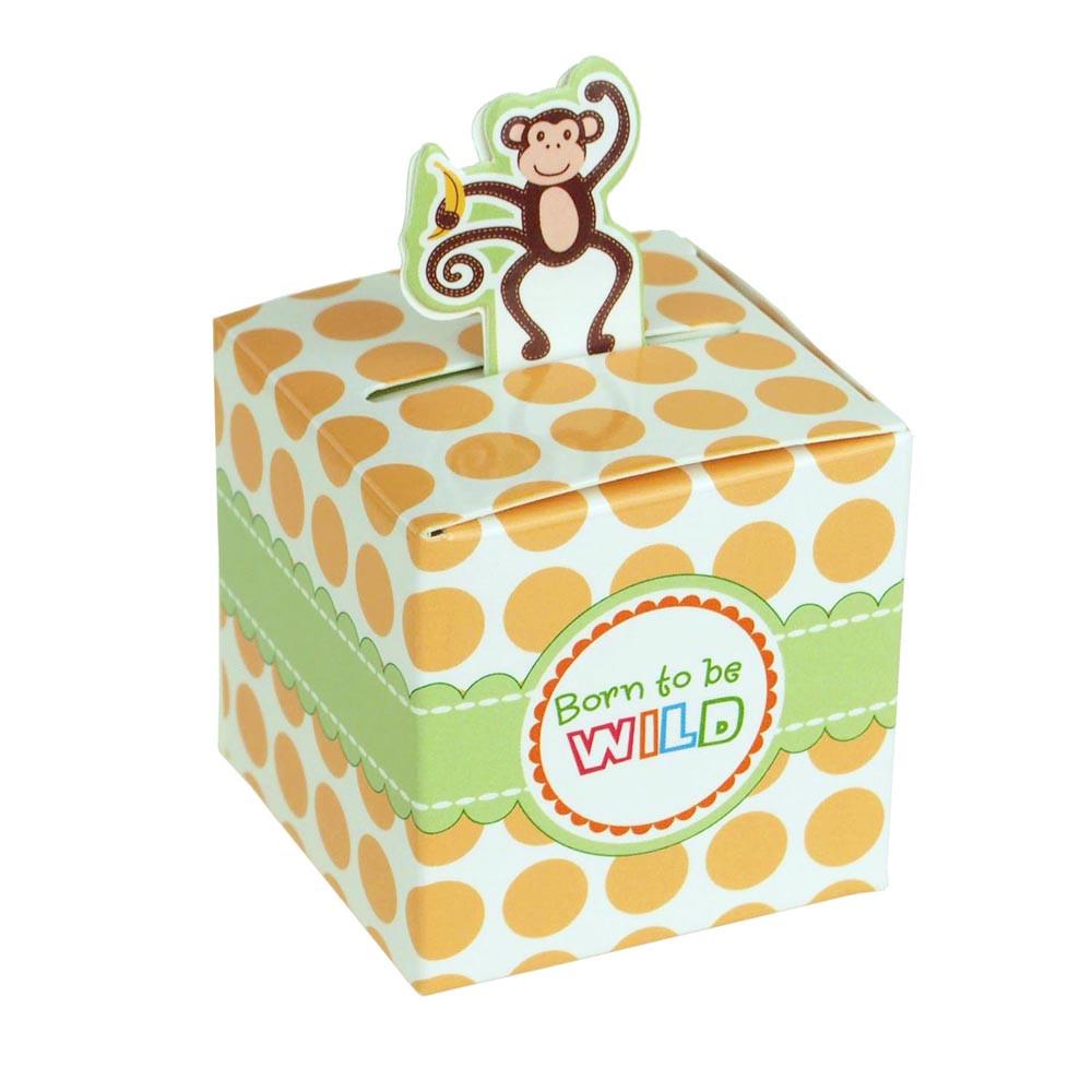Monkey Safari Animal Baby Shower Favor Boxes, 2-Inch, 12-Piece ...