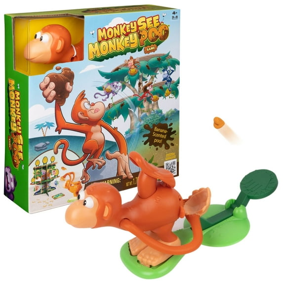 Monkey See Monkey Poo Game with Banana-Scented Fake Poop for Kids 4+