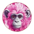 thumbnail image 1 of Monkey Set of 6 Microfiber Leather Round Coasters, 11x11 cm/4.3x4.3 in, Drink Coasters for Home and Bar, Table Coasters, 1 of 6