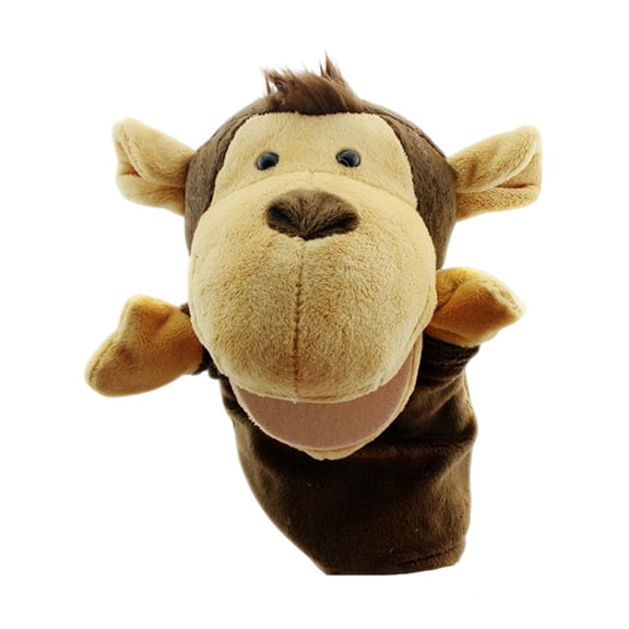 Monkey Shape Movable Mouth Cartoon Animal Plush Toys, Open Close Jaw Stuffed Animal, Interactive Doll for Pretend Play Fun 9 Inch