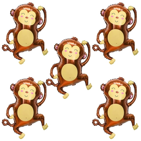 Monkey Shaped Foil Balloons for Party Decor 5PCS