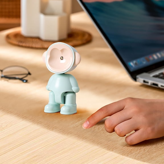 Monkey Shaped LED Night Light, Cute Animal Bedside Lamp, Battery Powered Warm Glow Desk Ornament for Bedroom and Dorm Room Decor