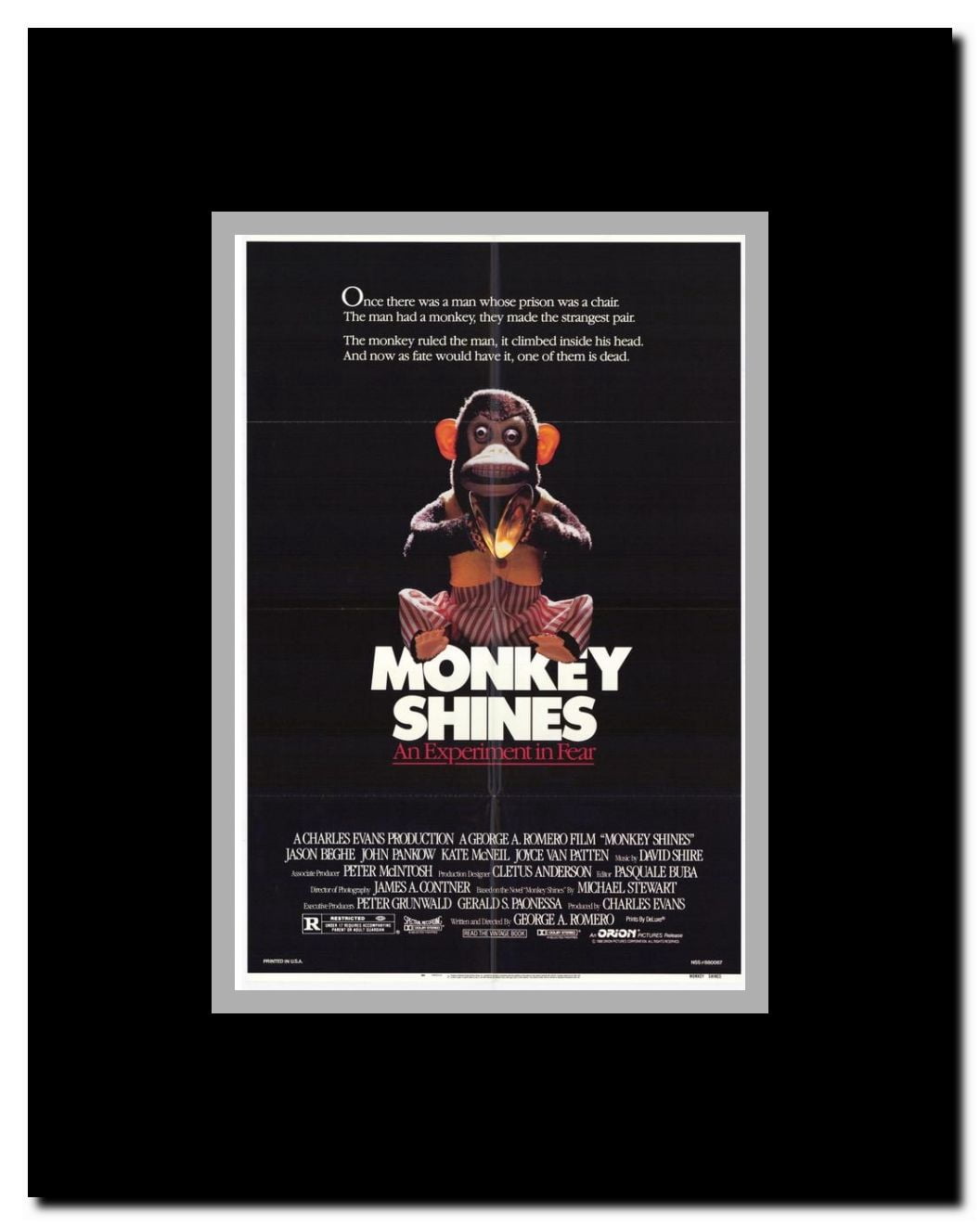 Monkey Shines Framed Movie Poster