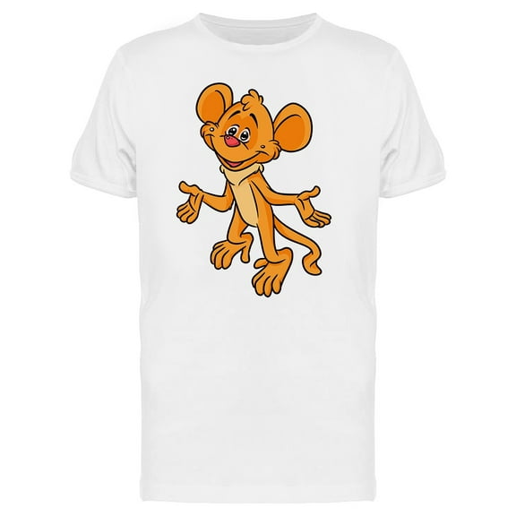 Monkey Shrugs Cartoon T-Shirt Men -Image by Shutterstock, Male Small