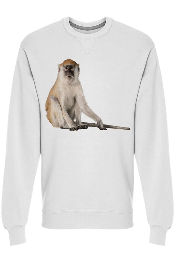 Monkey, Sitted W/Extended Tail Sweatshirt Men -Image by Shutterstock, Male Small