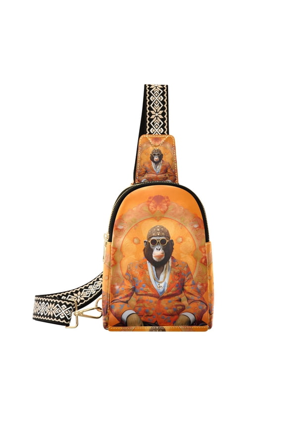 Monkey Spots Suit Crossbody Bags Backpack Chest Bag Shoulder Bag Waist Bag for Outdoor Travel Hiking Fitness Cycling