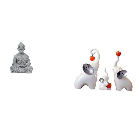 Monkey Statue Buddha Sculpture Elephant Figurine Sandstone Ceramic Material Home Office Decor Living Room