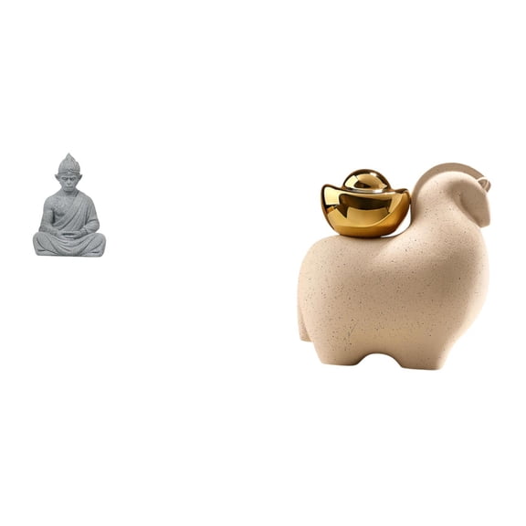 Monkey Statue Buddha Sculpture Miniature Figurine Sandstone Material Home Office Tabletop Decor