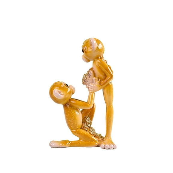 Monkey Statue for Home Decoration,Monkey Figurine for Living Room Bedroom Shelf Bookshelf Decor Accents,Cute Animal Gifts,Small Holiday Ornament,Proposal Monkey