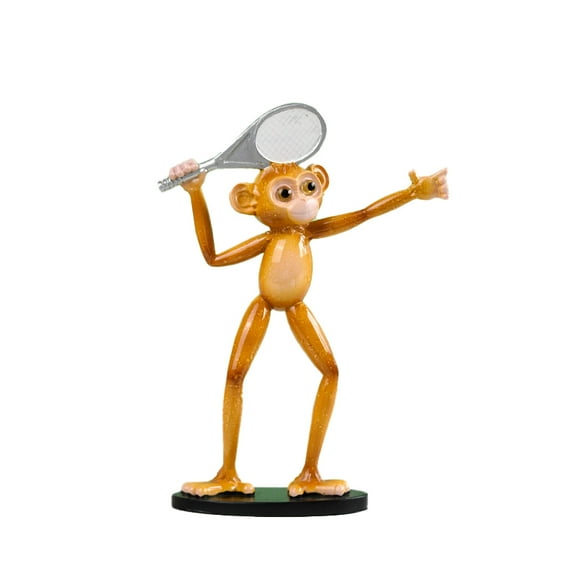Monkey Statue for Home Decoration,Monkey Figurine for Living Room Bedroom Shelf Bookshelf Decor Accents,Cute Animal Gifts,Small Holiday Ornament,Tennis Monkey