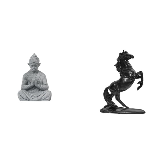 Monkey Statue Horse Sculpture Buddha Figurine Sandstone Resin Material for Home Garden Decor Living Room