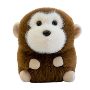 Monkey Stuffed Animal, Brown and White Soft Monkey Plush Figure, 6 Inch Sitting Monkey Plush Decoration, Mini Cuddly Plush Collectible for Home Decor, Desk Display, Holiday Gift Accent